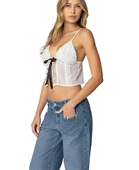 Edikted Womens Ruffled Babydoll Top