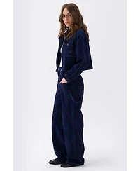 Nocturne Women's High Waist Velvet Pants