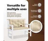 Garden Bench Cushion Beige 39.4"x(19.7"+19.7")x2.8" Oxford Fabric