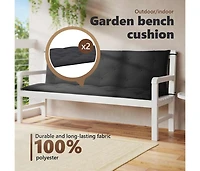 Garden Bench Cushion 59.1"x(19.7"+19.7")x2.8" Oxford Fabric