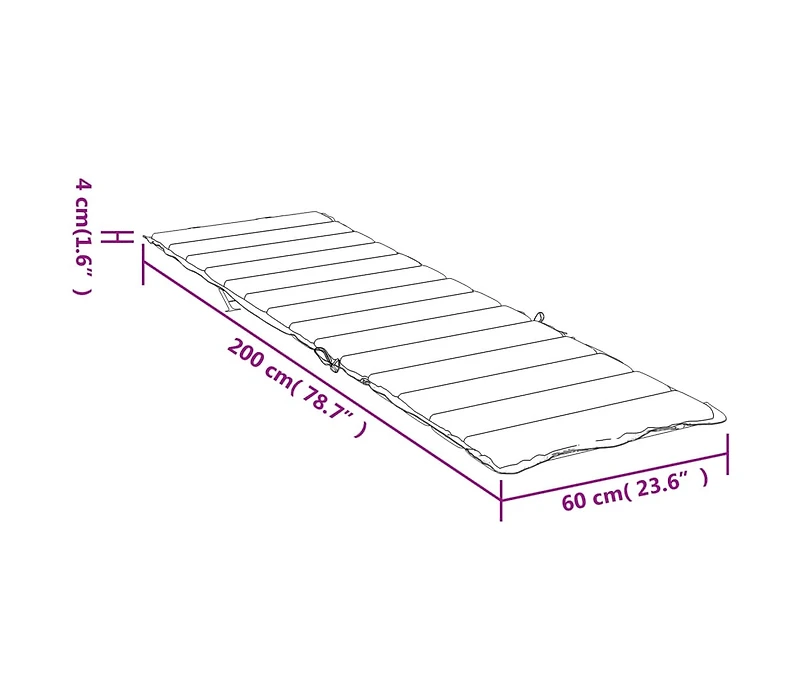 vidaXL Sun Lounger Cushion Multicolor Oxford Fabric