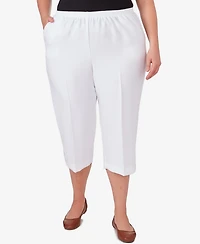 Alfred Dunner Plus Classic Button Hem Denim Capri Pants