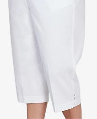 Alfred Dunner Plus Classic Twill Denim Split Hem Capri Pants