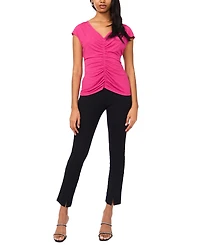 Msk Women's Ruched-Front Dolman-Sleeve Top