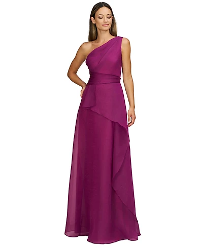 Js Collections Women's Seraphina Organza One-Shoulder Evening Gown