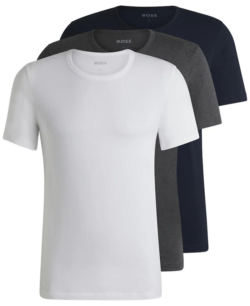 Boss by Hugo Men's 3-Pk. Classic Solid Crewneck T-Shirts