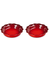 Le Creuset Stoneware Heritage Fluted 9" Pie Dish, Set of 2