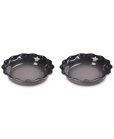 Le Creuset Stoneware Heritage Fluted 9" Pie Dish, Set of 2