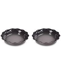 Le Creuset Stoneware Heritage Fluted 9" Pie Dish, Set of 2
