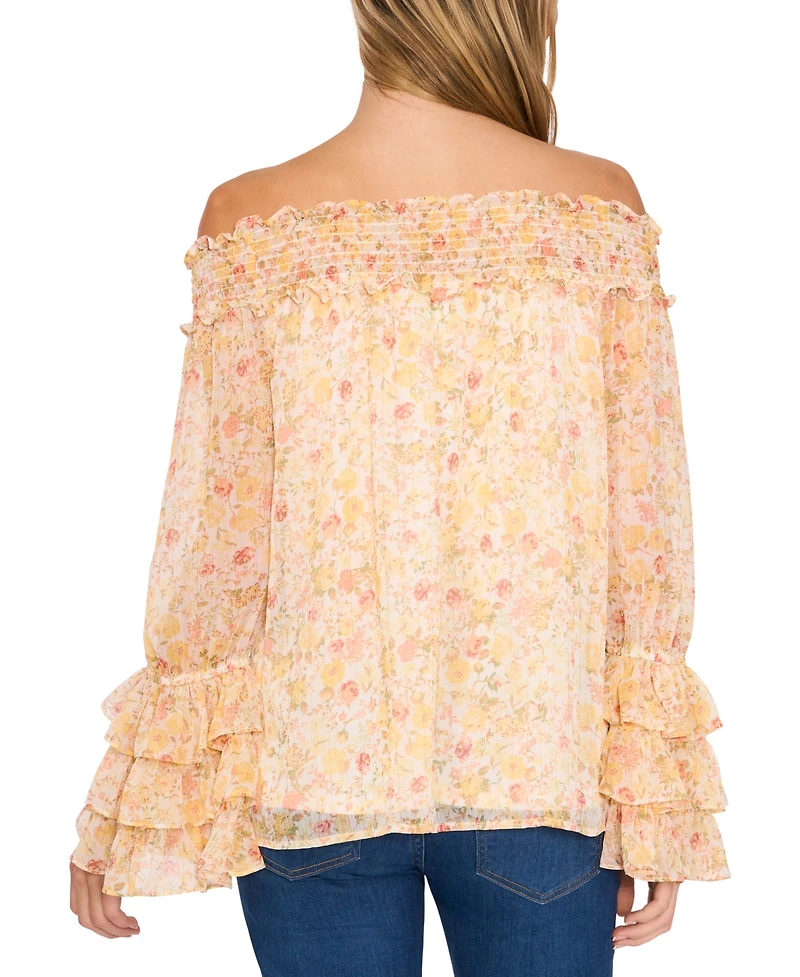 CeCe Women's Ruffle-Cuff Off-the-Shoulder Blouse