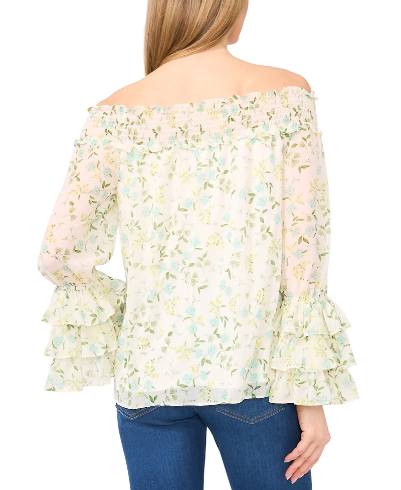 CeCe Women's Ruffle-Cuff Off-the-Shoulder Blouse