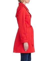 kate spade new york Women's Short Single-Breasted Pleated Back Trench Coat