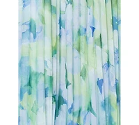 Betsy & Adam Plus Printed Pleated Long-Sleeve Gown