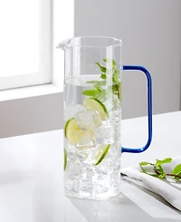 The Cellar Blue Handle Glass Pitcher, Exclusively at Macy's