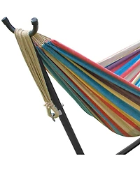 Sorbus Double Hammock With Steel Stand - Portable Carrying Case Included