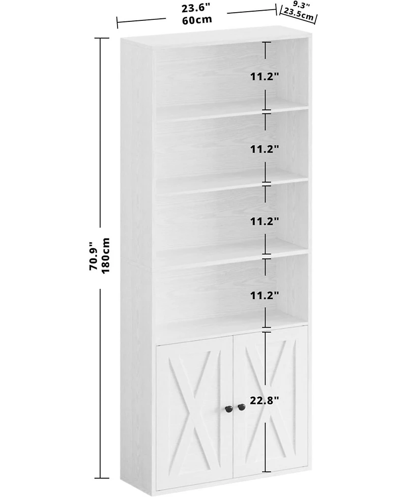 Industrial Bookshelves and Bookcases with Doors Floor Standing