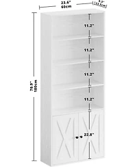 Industrial Bookshelves and Bookcases with Doors Floor Standing