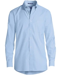 Lands' End Men's Tailored Fit No Iron Solid Supima Cotton Oxford Dress Shirt