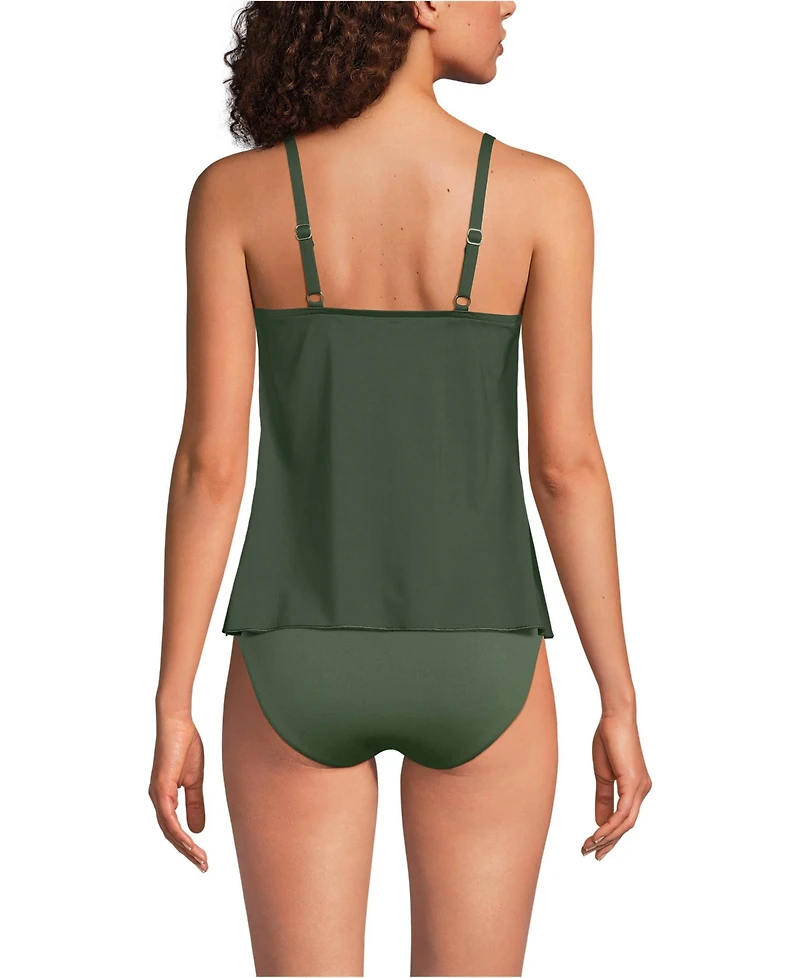 Lands' End Women's Tulip Hem Tankini Top
