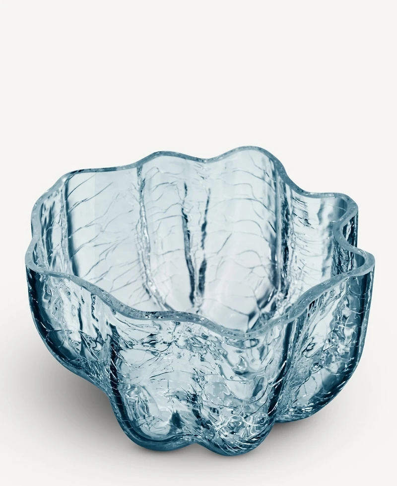 Kosta Boda 3.8" Circular Crystal Glass Crackle Bowl