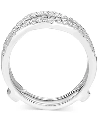 Diamond Crossover Ring Guard Enhancer (1/2 ct. t.w.) in 14k White Gold