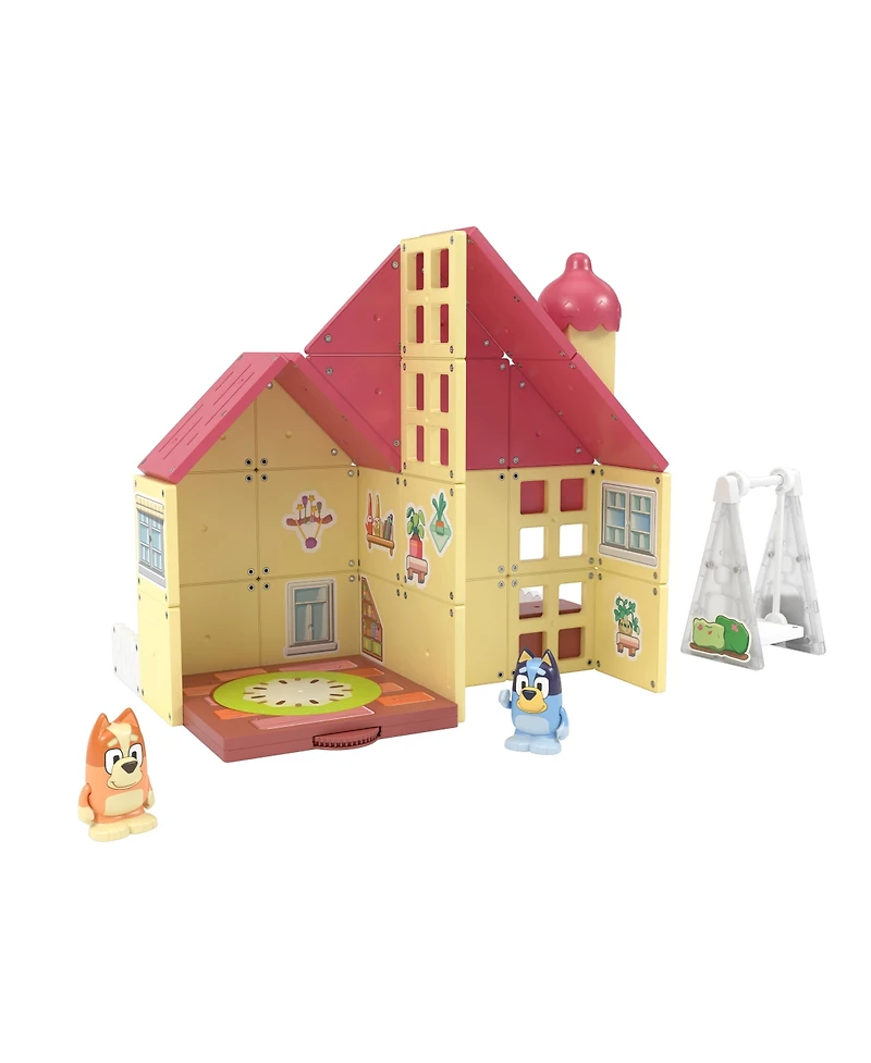 Tile Town Bluey Heeler Home Magnetic Tiles Playset, 46 Piece