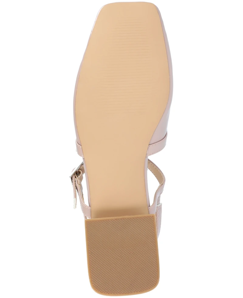 Journee Collection Women's Gretchenn Multi Strap Square Toe Mary Jane Flats