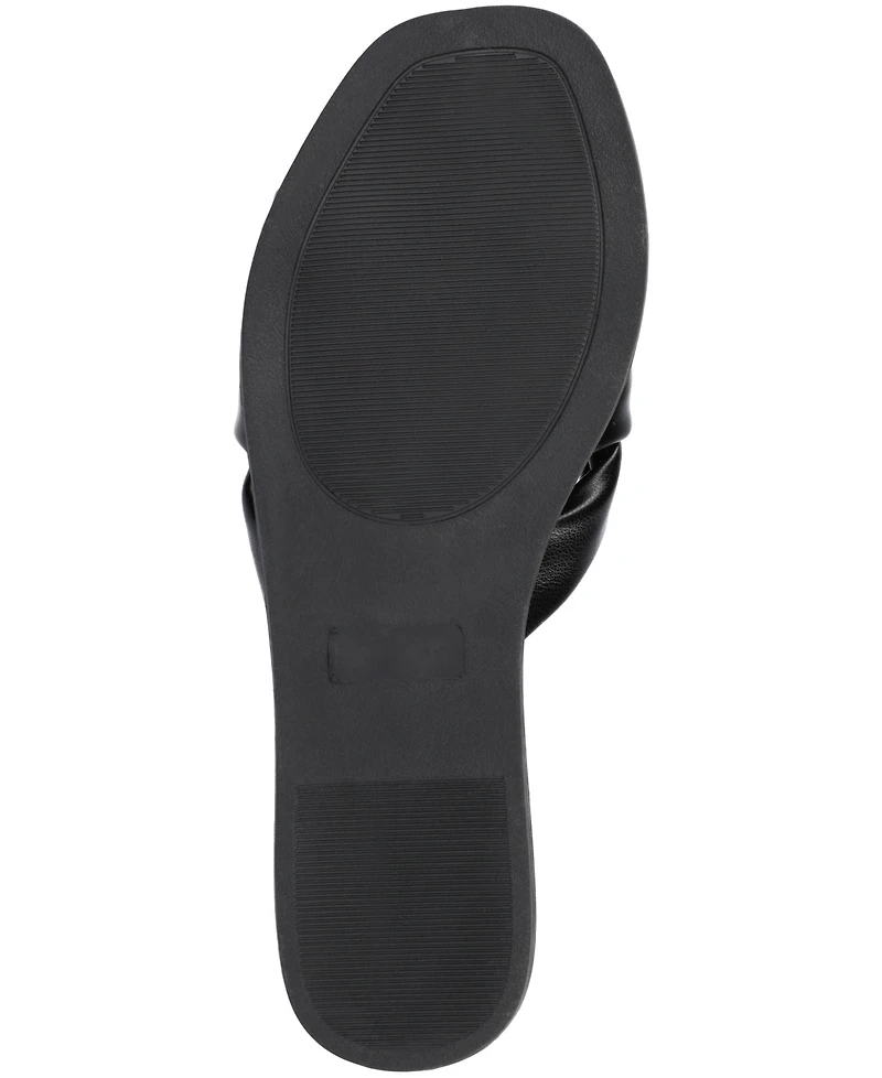 Journee Collection Women's Prylin Bow Slide Flat Sandals