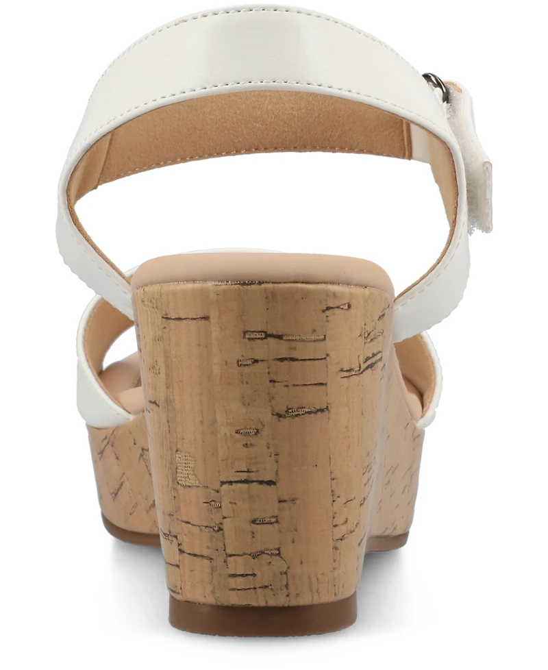 Journee Collection Women's Ranae Ankle Strap Platform Cork Wedge Sandals