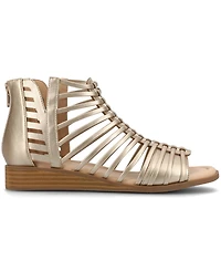 Journee Collection Women's Delilah Gladiator Sliver Wedge Sandals