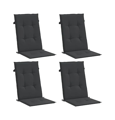 vidaXL Garden Highback Chair Cushions 4 pcs 47.2"x19.7"x1.2" Fabric
