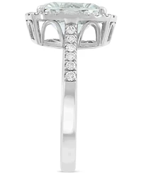 Effy Aquamarine (2 ct. t.w.) & Diamond (3/8 ct. t.w.) Halo Statement Ring in 14k White Gold