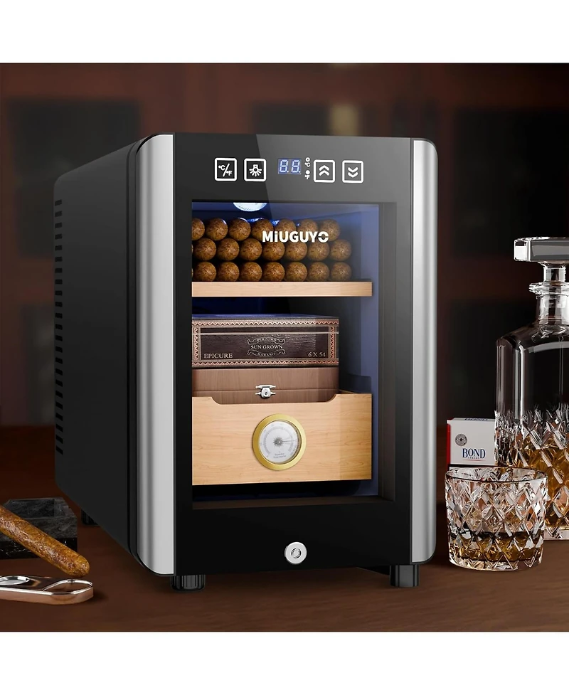 16L Electric Cigar Humidors, Cigar Humidor for 100 Cigars, Cooling, Heating Temperature Control System