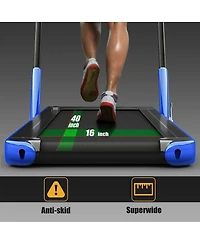 2.25 Hp 2-in-1 Folding Walking Pad Treadmill with Remote Control and Led Display