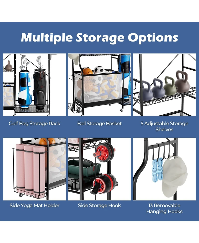 Sports Equipment Organizer for Garage