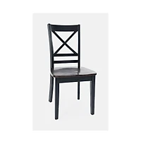 Asbury Park Solid Acacia Farmhouse X-Back Chair (Set of 2