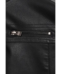 Xray Boys Hooded Moto Pu Leather Jacket With Lining