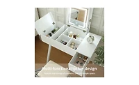 Vanity Table Set with Led Mirror – Modern Makeup Desk with Storage for Bedroom or Dressing Room