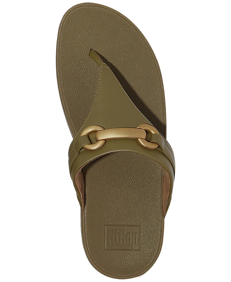 FitFlop Women's Lulu Chunky Snaffle Leather Toe-Post Sandals