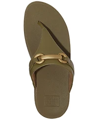 FitFlop Women's Lulu Chunky Snaffle Leather Toe-Post Sandals