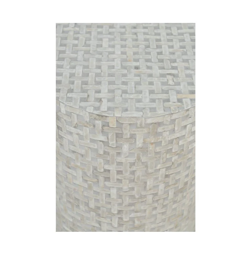 Global Archive Round Terrazzo Handcrafted Capiz Shell Accent Table