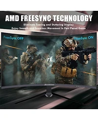 27 Inch Curved Gaming Monitor, Qhd 2560 x 1440 Computer Monitor 144Hz/165Hz, 16:9 Wide Hdr Display, FreeSync, 1ms Response, Pc Monitor Built-in Speake
