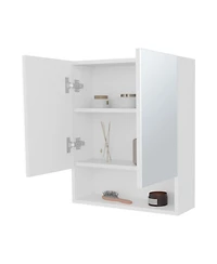 Fm Furniture Lodge Medicine Cabinet with Mirrored Doors and Open Storage