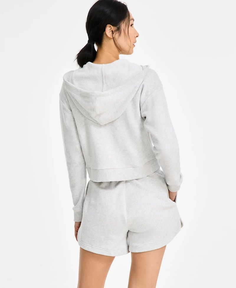 Id Ideology Women's Cropped Zippered Hoodie, Exclusively at Macy's