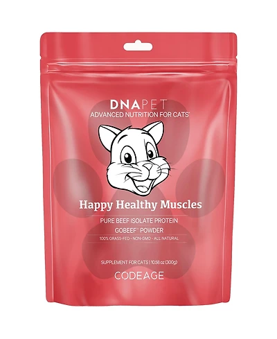Happy Healthy Muscles Supplement for Cats - Grass-Fed Beef Protein Powder - Collagen & Amino Acid-Rich - Pure Beef Isolate