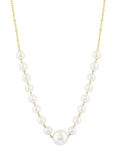 Effy Cultured Freshwater Pearl (3-1/2 & 6-1/2mm) Collar Necklace in 14k Gold, 18" + 2-1/5" extender