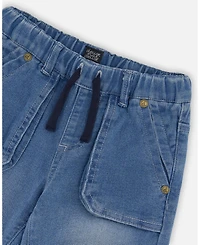 Deux par Toddler Boys French Terry Denim Jogger Pant Blue - Toddler|Child