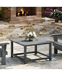Low Outdoor Hdpe Square Patio Coffee Table