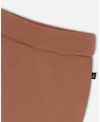 Deux par Baby Boys Printed Organic Cotton Evolutive Pant Brown And Monkeys