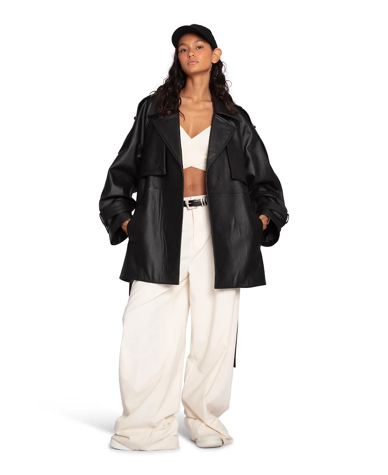 Belle & Bloom Women's Forevermore Leather Trench Coat